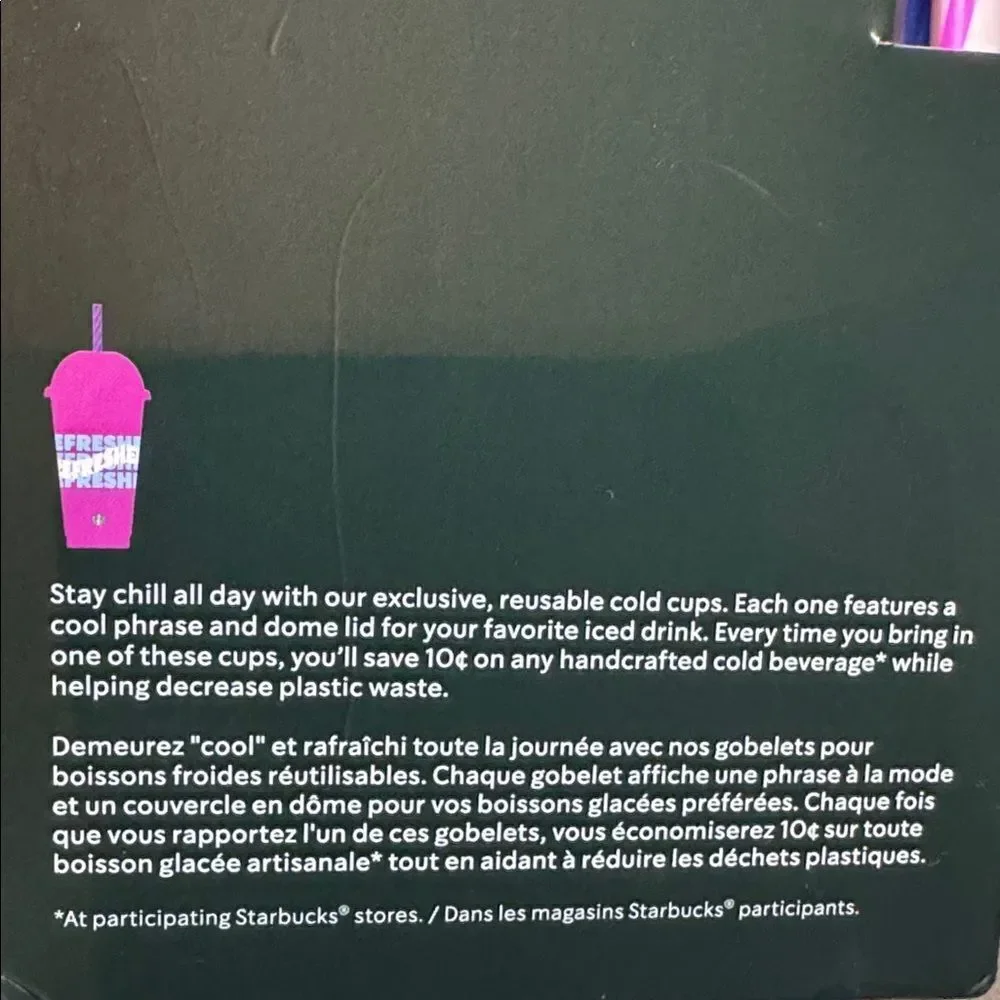 Starbucks 5 Colorful Reusable Cold Cups 24oz with Dome Lids and Straws NEW